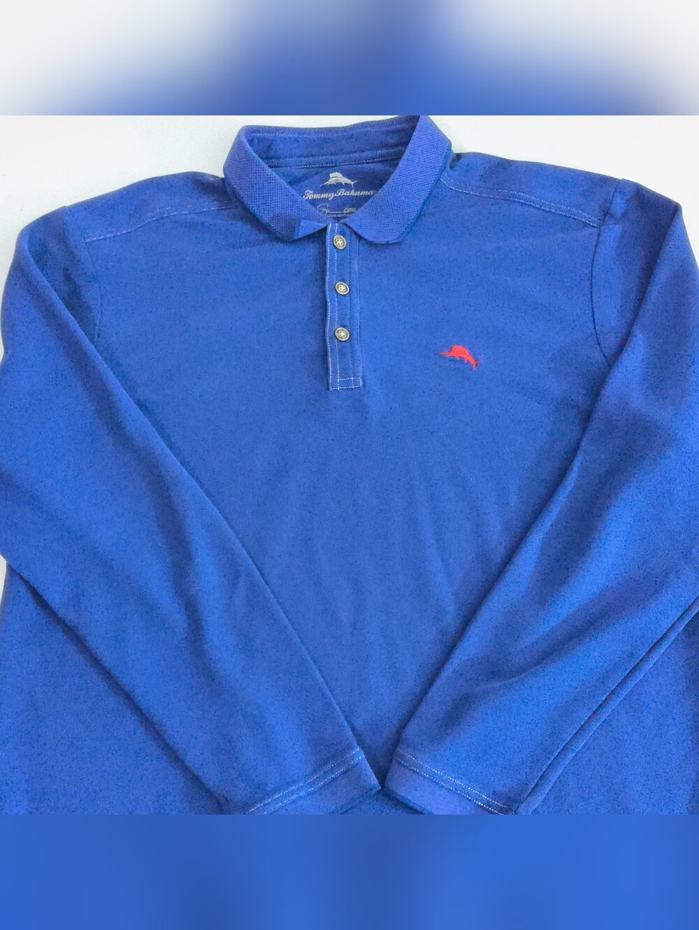 Tommy Bahama Men's Long-Sleeve Supima Cotton Polo Shirt - Blue